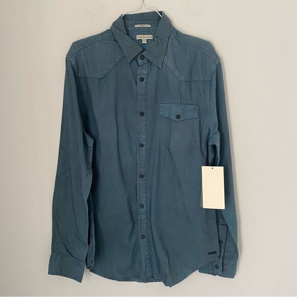 Calvin Klein Men’s Button Front Shirt - Picture 1 of 3